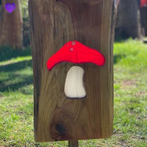 Red Mushroom Waney Edge Ornament