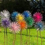 Set Of 10 colourful Garden Dandelion Scupters