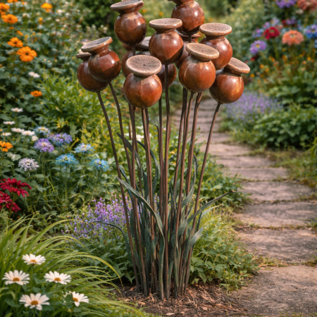 Wooden Poppy Sculptures