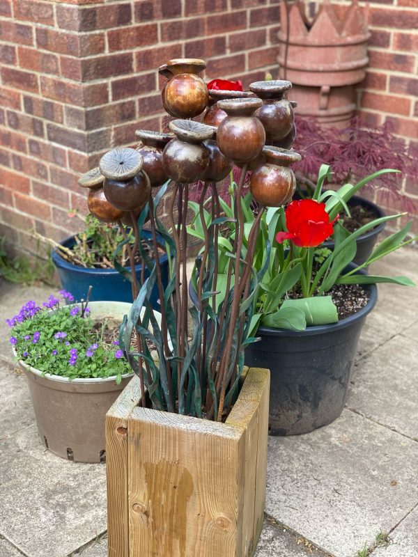 Wooden Poppy Sculptures