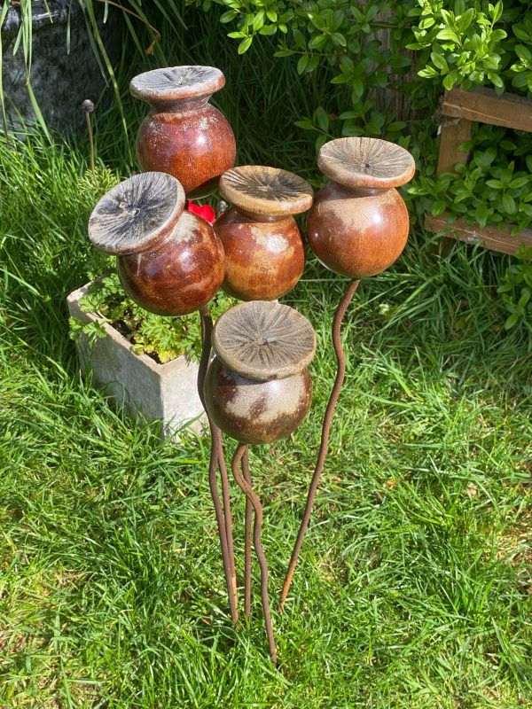 Wooden Poppy Sculptures