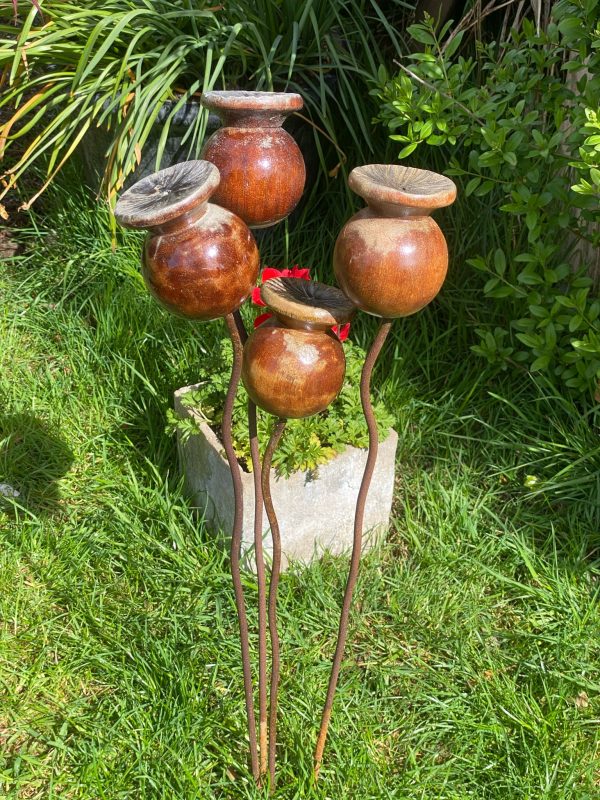 Wooden Poppy Sculptures