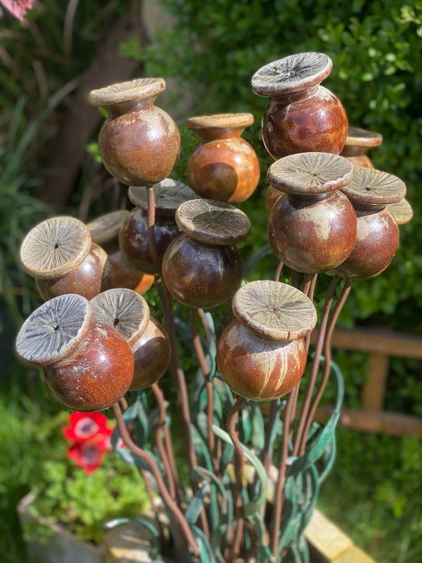 Wooden Poppy Sculptures