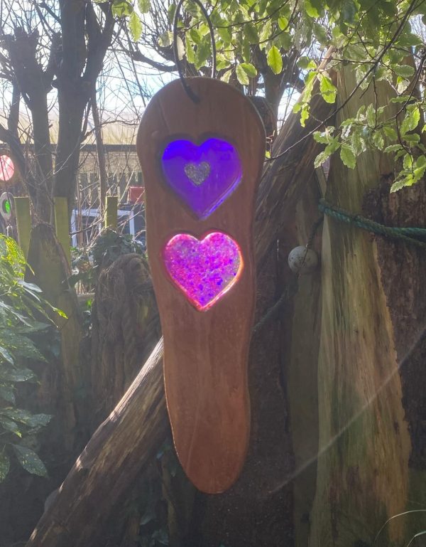 Transparent Purple & Pink Heart's Suncatcher (IN-STOCK)