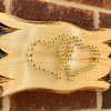 Rustic Interlocked Hearts Screw Art Plaque
