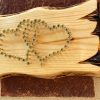 Rustic Interlocked Hearts Screw Art Plaque