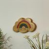 Rainbow Paw Cloud Plaque Wall AI Art