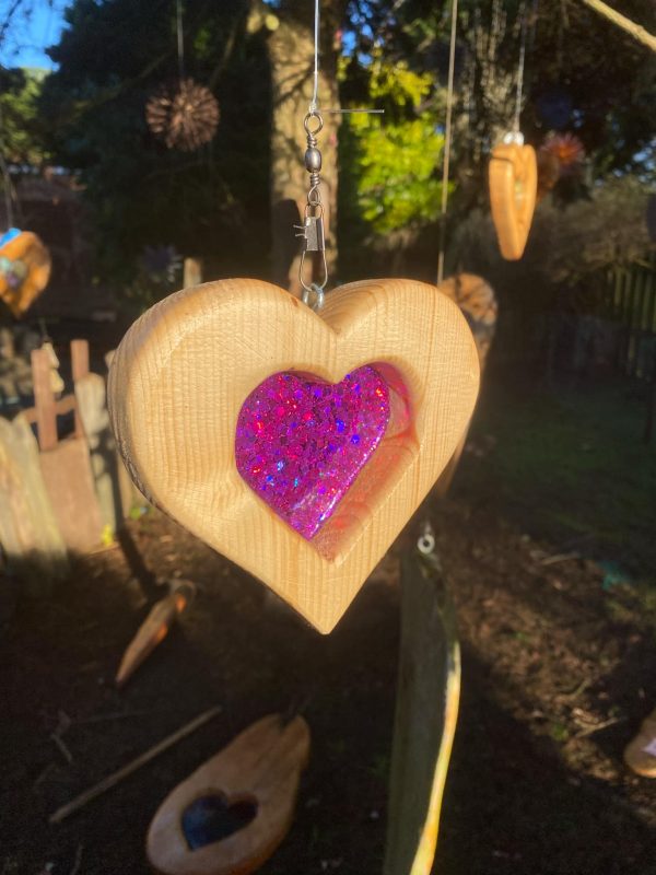 Heart Tree Spinner with Colourful Resin Centre✨🌈