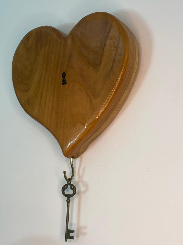 Wooden Heart & Key Lock Wall Art