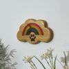 Rainbow Paw Cloud Plaque Wall AI Art