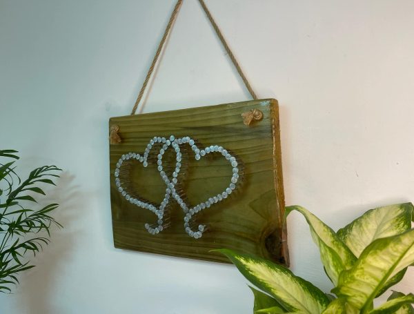 Rustic Hearts Nail Home Décor Plaque