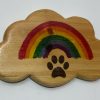 Rainbow Paw Cloud Plaque Wall AI Art