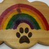 Rainbow Paw Cloud Plaque Wall AI Art