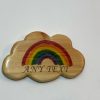 Rainbow Paw Cloud Plaque Wall AI Art