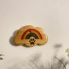 Rainbow Paw Cloud Plaque Wall AI Art