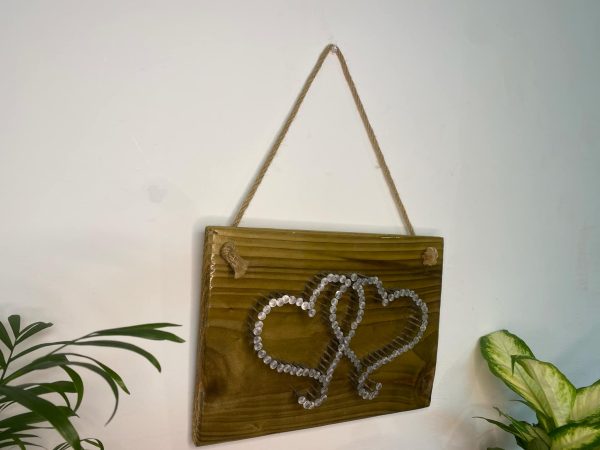 Rustic Hearts Nail Home Décor Plaque