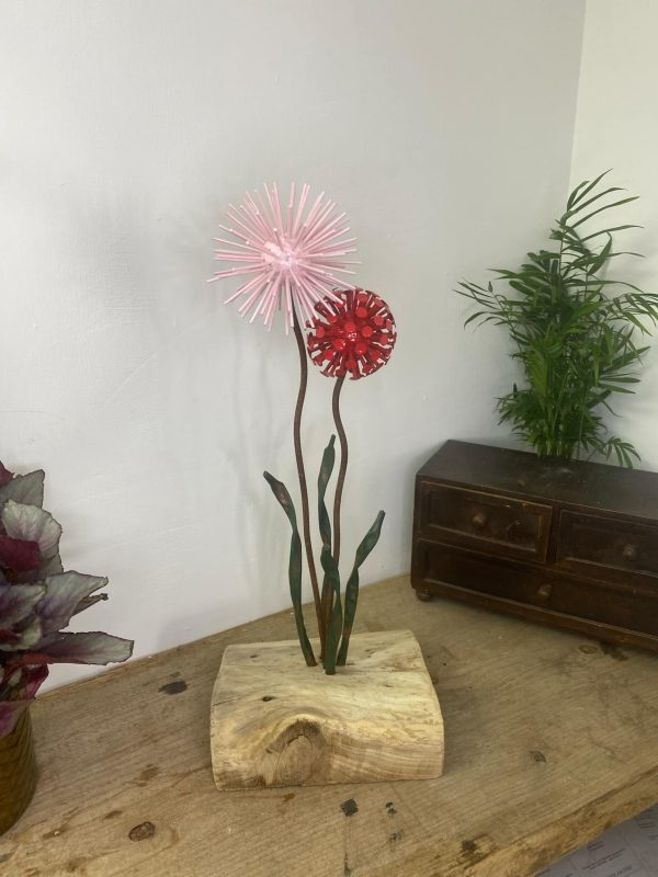 Pink & Red Dandelion / Allium Ornament (IN-STOCK)