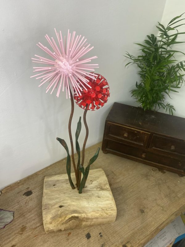 Pink & Red Dandelion / Allium Ornament (IN-STOCK)