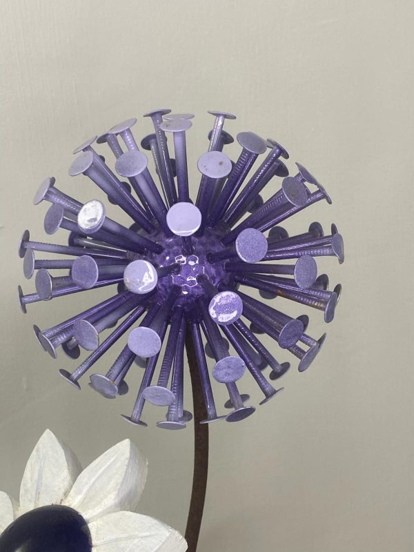 Daisy Sculpture & Lilac Dandelion Ornament (IN-STOCK)