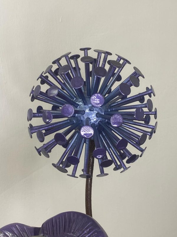 Purple Poppy Sculpture & Dandelion Ornament (IN-STOCK)