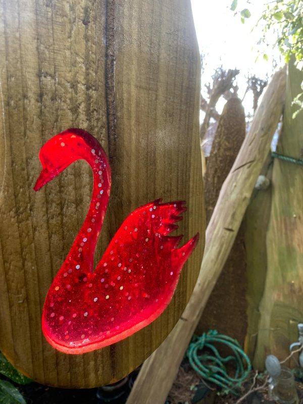 Transparent Red Swan Suncatcher (IN-STOCK)