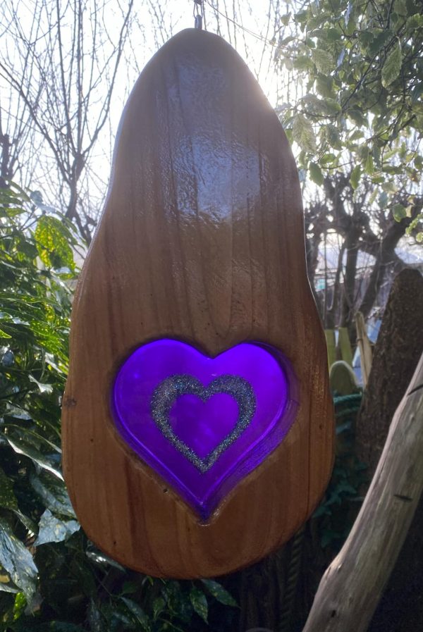 Transparent Purple Heart Suncatcher (IN-STOCK)