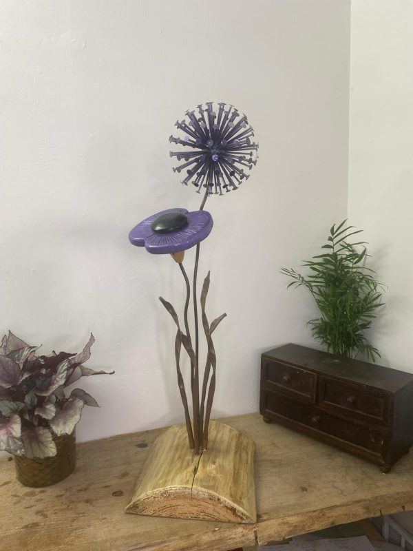 Purple Poppy & Dandelion Ornament (IN-STOCK)