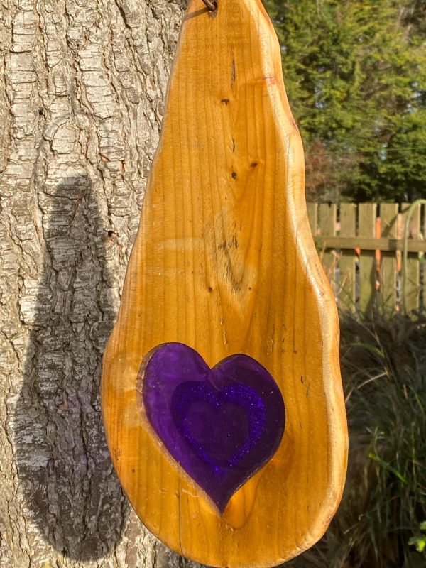 Purple & Silver Heart Tree Spinner (IN-STOCK)