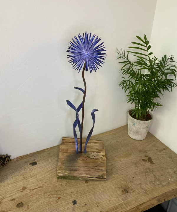 Lilac & Blue Dandelion / Allium Aluminium Feature (IN-STOCK)