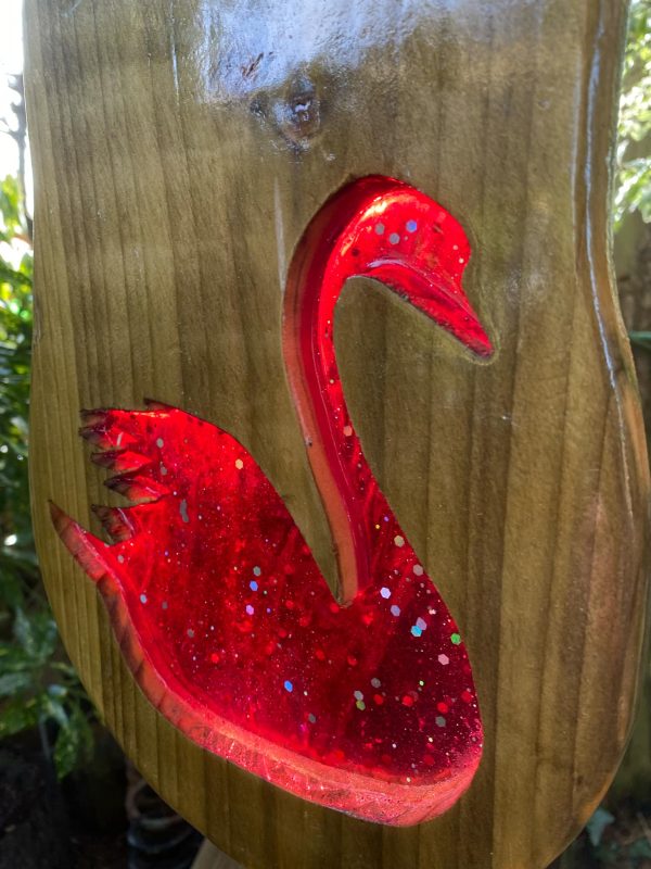 Transparent Red Swan Suncatcher (IN-STOCK)