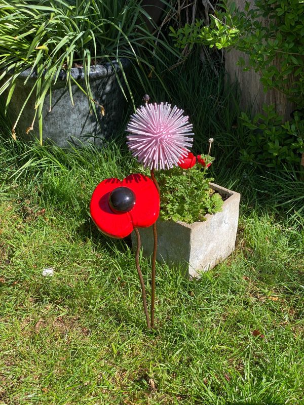 Poppy Sculpture & Dandelion Stakes (IN-STOCK)