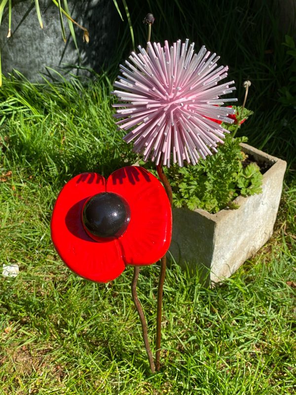 Poppy Sculpture & Dandelion Stakes (IN-STOCK)