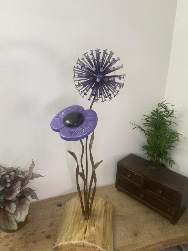 Purple Poppy & Dandelion Ornament (IN-STOCK)