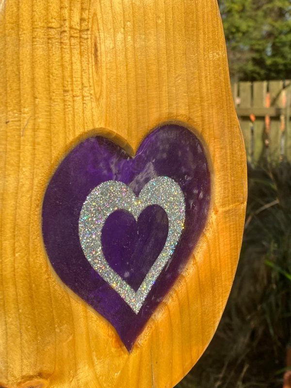 Purple & Silver Heart Tree Spinner (IN-STOCK)