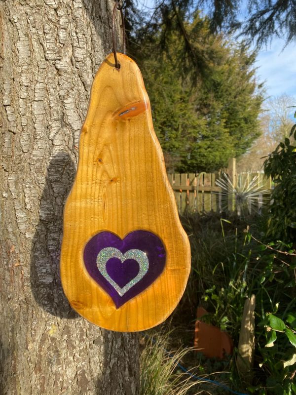 Purple & Silver Heart Tree Spinner (IN-STOCK)