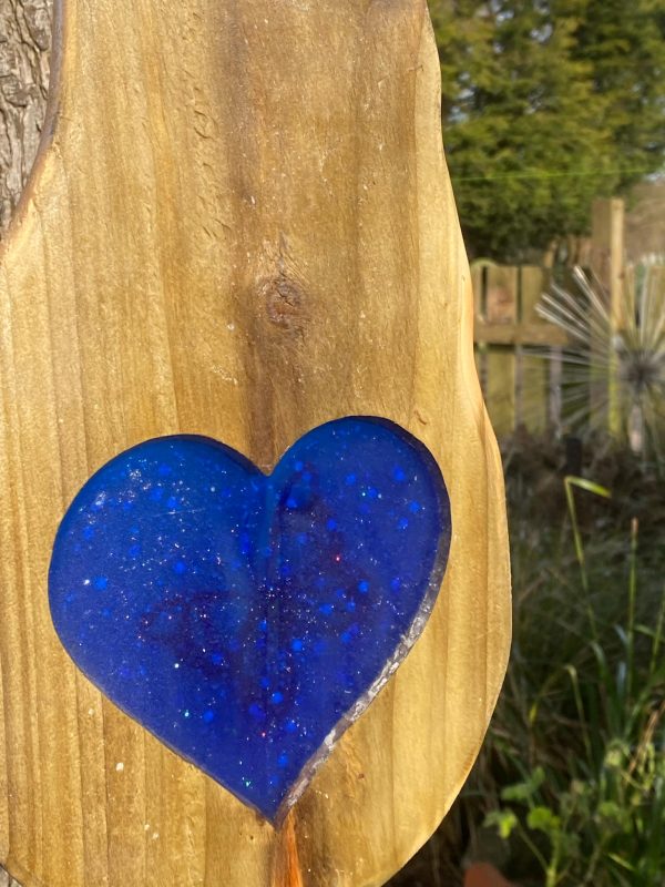 Blue Butterfly Glitter Heart Tree Spinner (IN-STOCK)