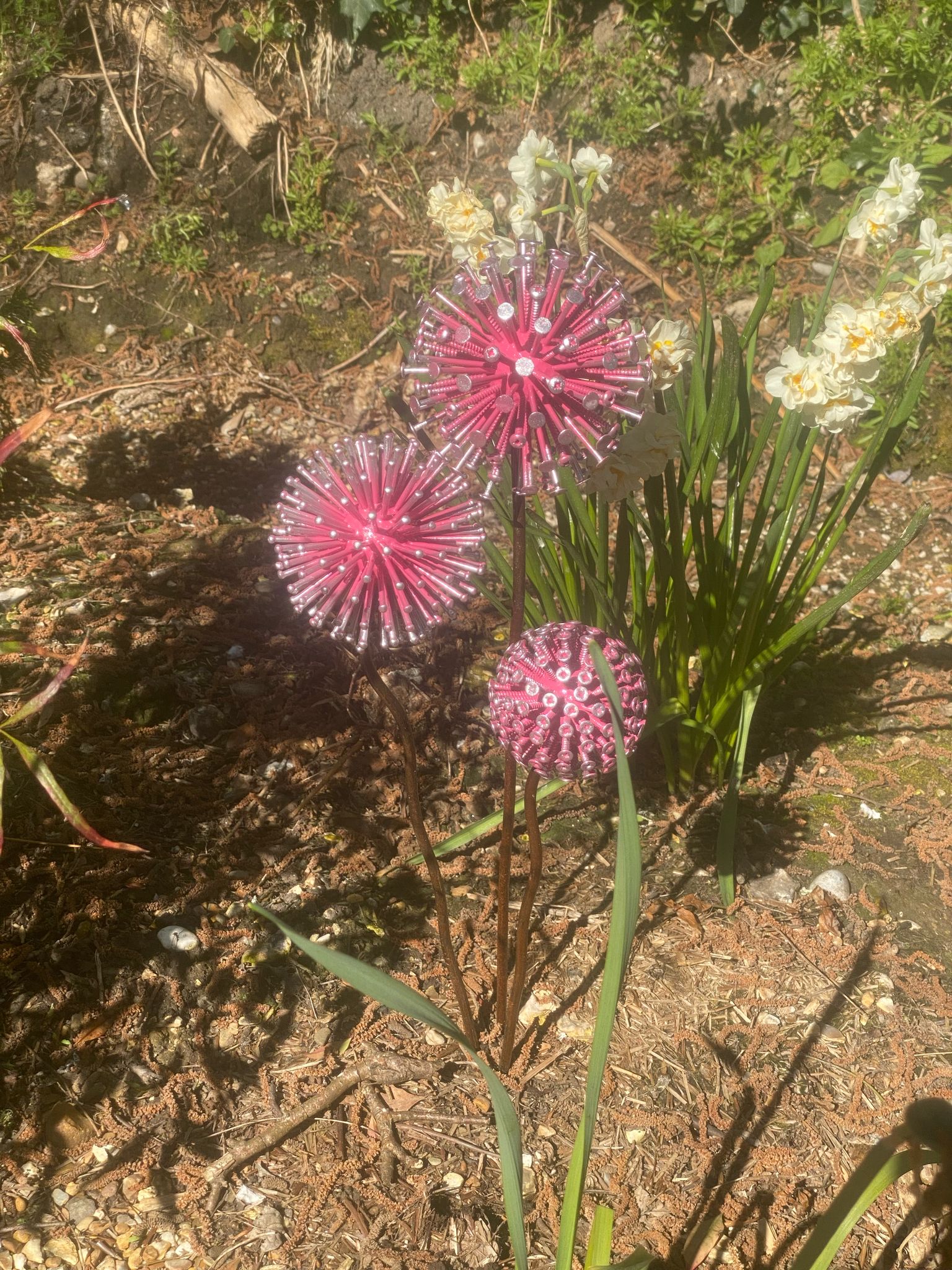 Three Pink Dandelion's Spikes Ornament