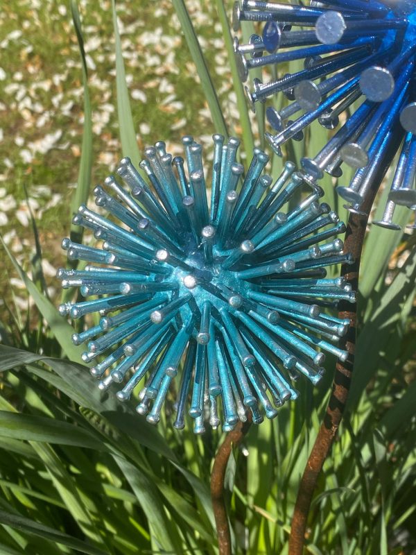 Dandelion / Allium Blue & Turquoise Ornament