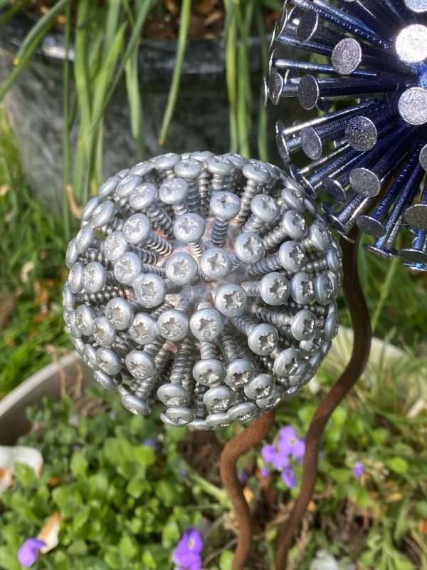 Pair of Allium's Dark blue and Silver Feature