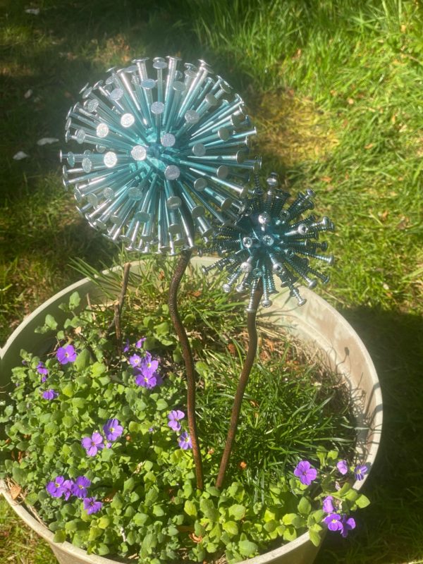 Turquoise Dandelions / Alliums Ornament