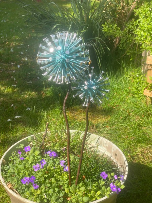 Turquoise Dandelions / Alliums Ornament