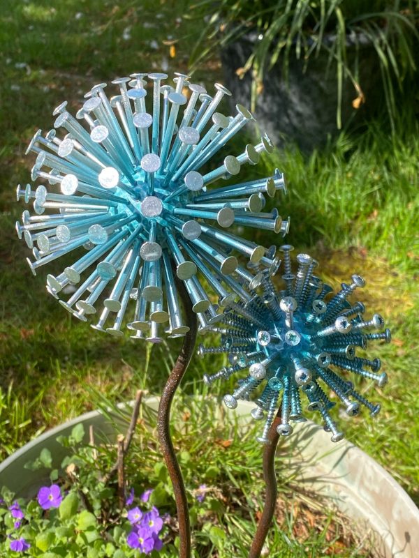 Turquoise Dandelions / Alliums Ornament