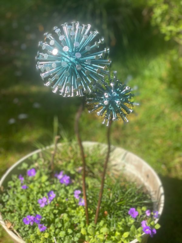 Turquoise Dandelions / Alliums Ornament