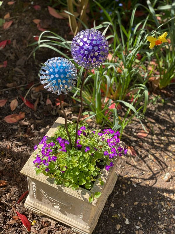 Purple & Blue Dandelion / Allium Ornament