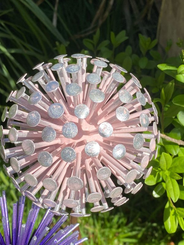 Purple & Pink Dandelion / Allium Lawn Ornament