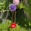 Purple & Pink Dandelion / Allium Lawn Ornament