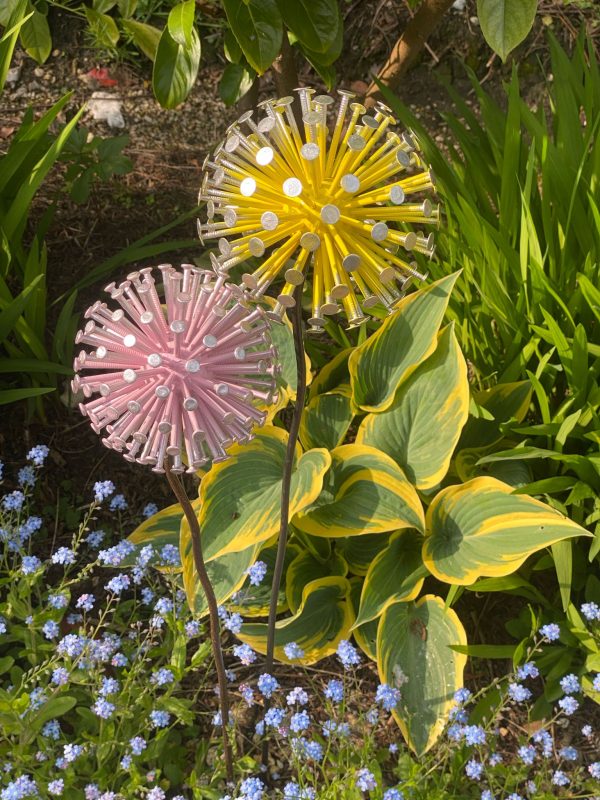 Yellow & Pink Pair of Dandelions / Alliums (IN-STOCK)