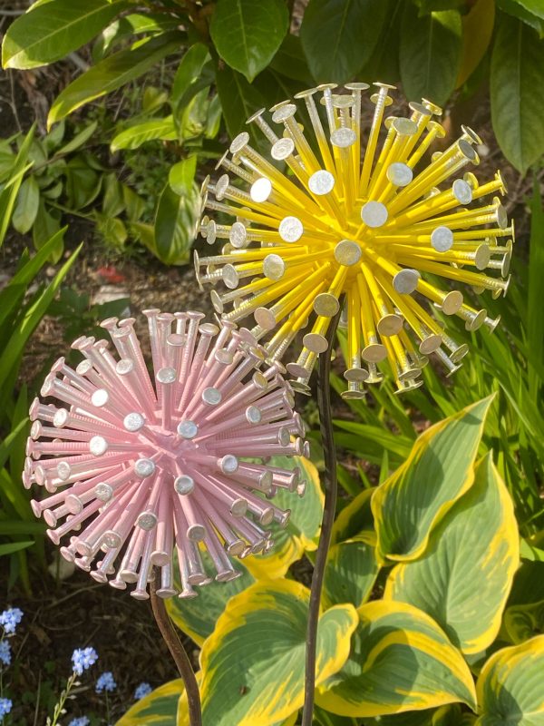 Yellow & Pink Pair of Dandelions / Alliums (IN-STOCK)