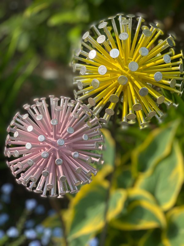 Yellow & Pink Pair of Dandelions / Alliums (IN-STOCK)