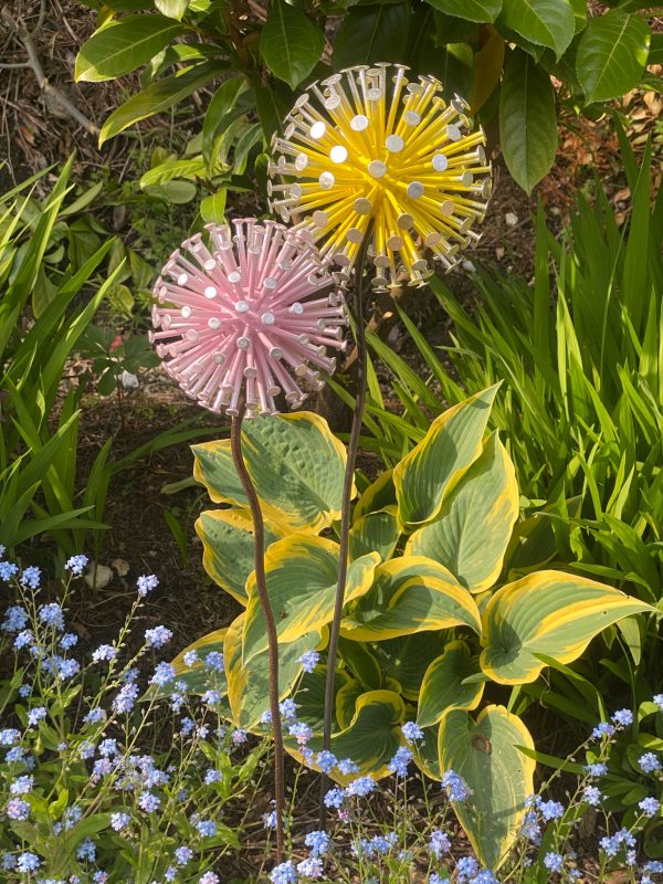 Yellow & Pink Pair of Dandelions / Alliums (IN-STOCK)
